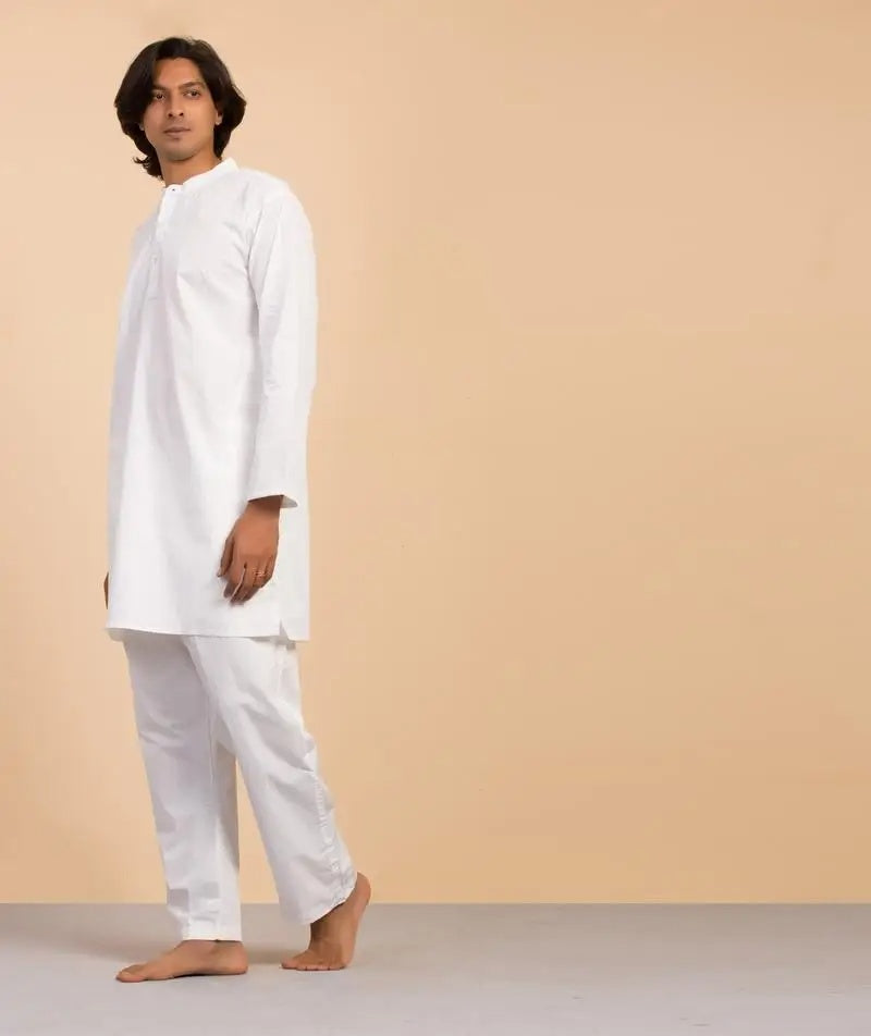 Men's Organic Cotton Sadhana Kurta - White