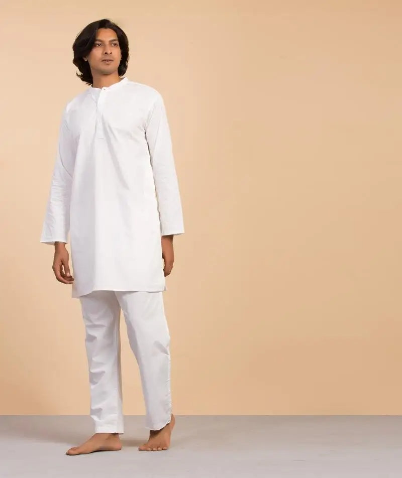 Men's Organic Cotton Sadhana Kurta - White