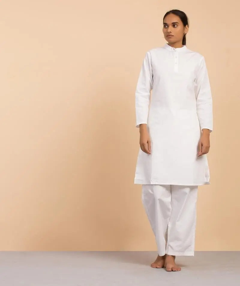 Women's Organic Cotton Sadhana Kurta - White