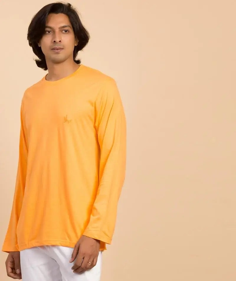 Unisex Organic Cotton Sadhana Full-Sleeve T-Shirt - Orange