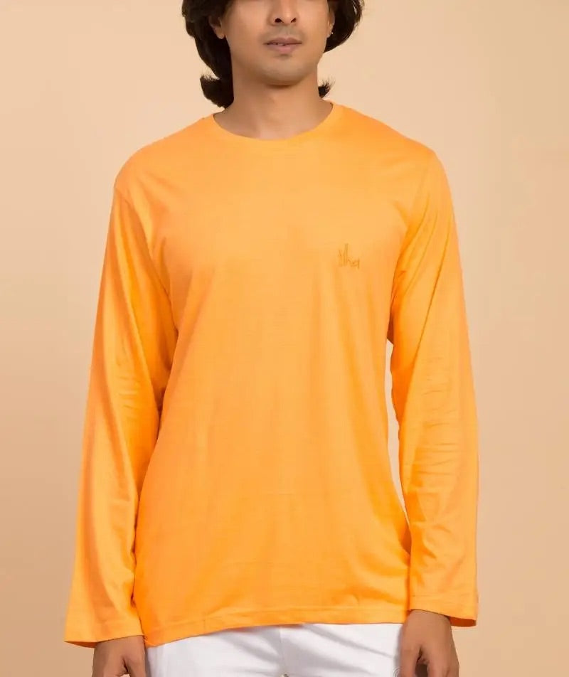 Unisex Organic Cotton Sadhana Full-Sleeve T-Shirt - Orange