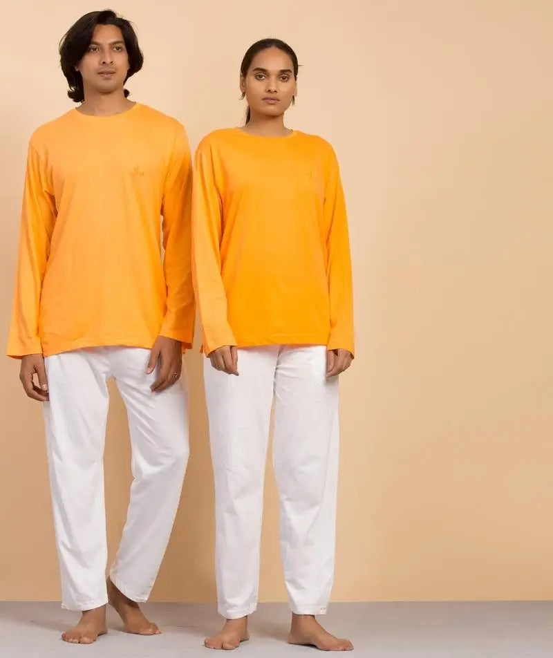 Unisex Organic Cotton Sadhana Full-Sleeve T-Shirt - Orange