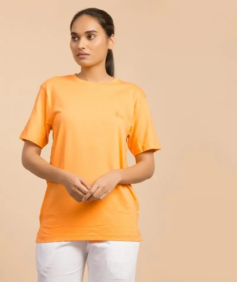 Unisex Organic Cotton Sadhana Half-Sleeve T-Shirt - Orange