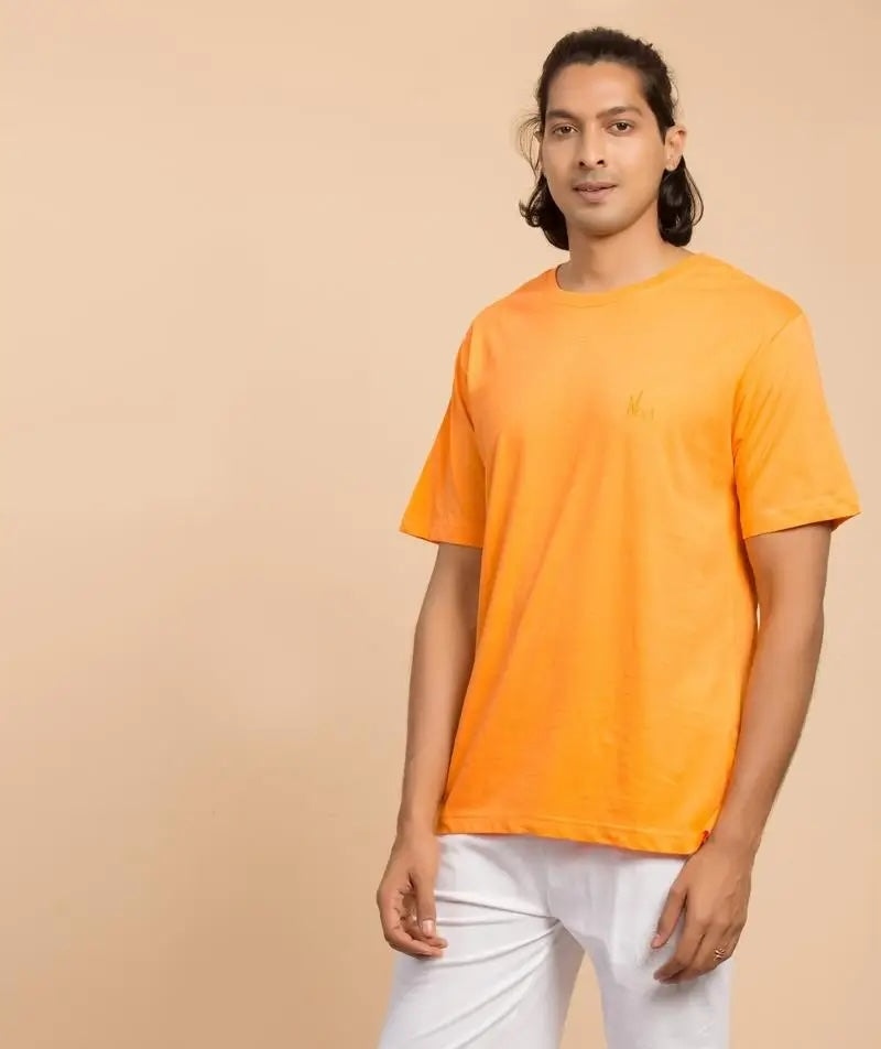 Unisex Organic Cotton Sadhana Half-Sleeve T-Shirt - Orange