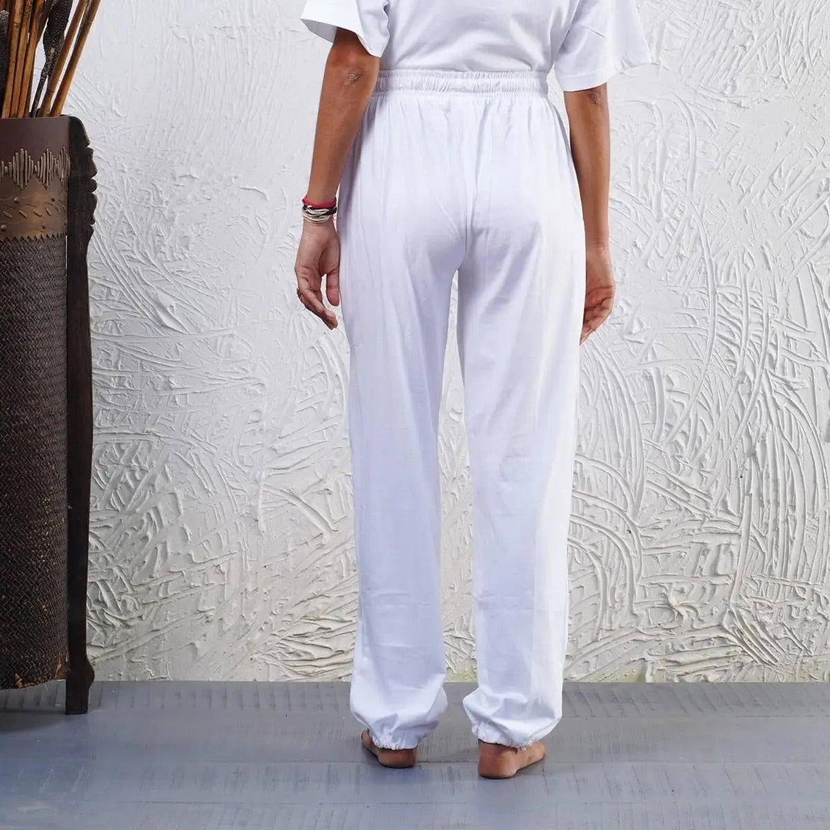 Unisex Organic Cotton Sadhana Track Pant - White