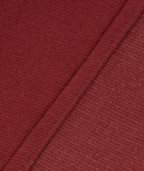 Cotton Yoga Mat (Maroon) - Rubber Coated Bottom