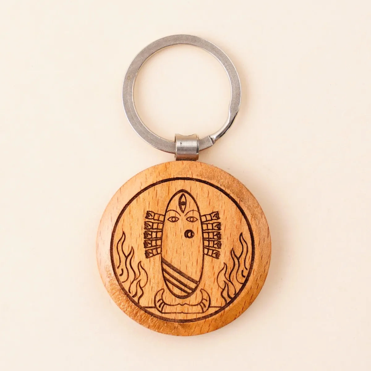Devi Wooden Keychain - Bhairavi