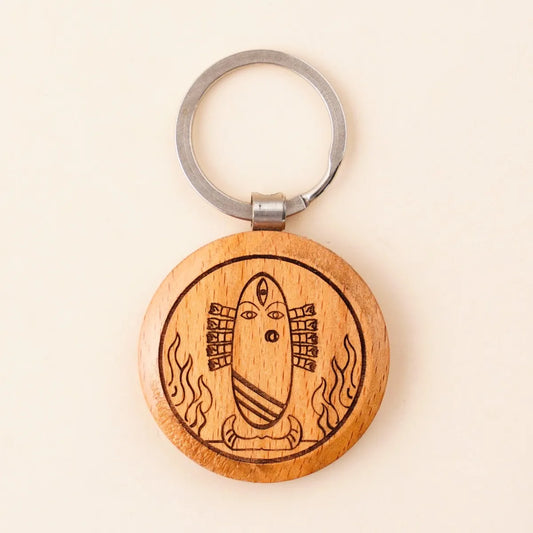 Devi Wooden Keychain - Bhairavi