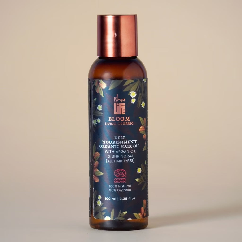 Bloom Deep Nourishment Organic Hair Oil With Argan Oil & Bhringraj (All Hair Types) - 100ml