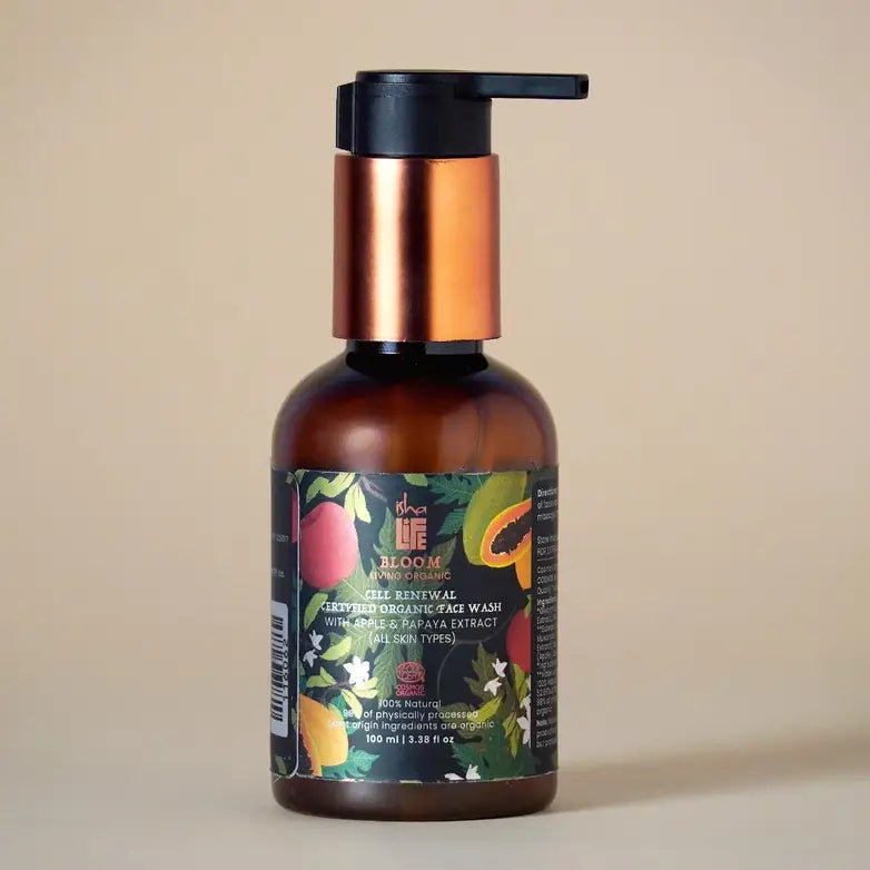 Cell Renewal Organic Face Wash With Apple & Papaya Extract (All Skin Types) - 100ml