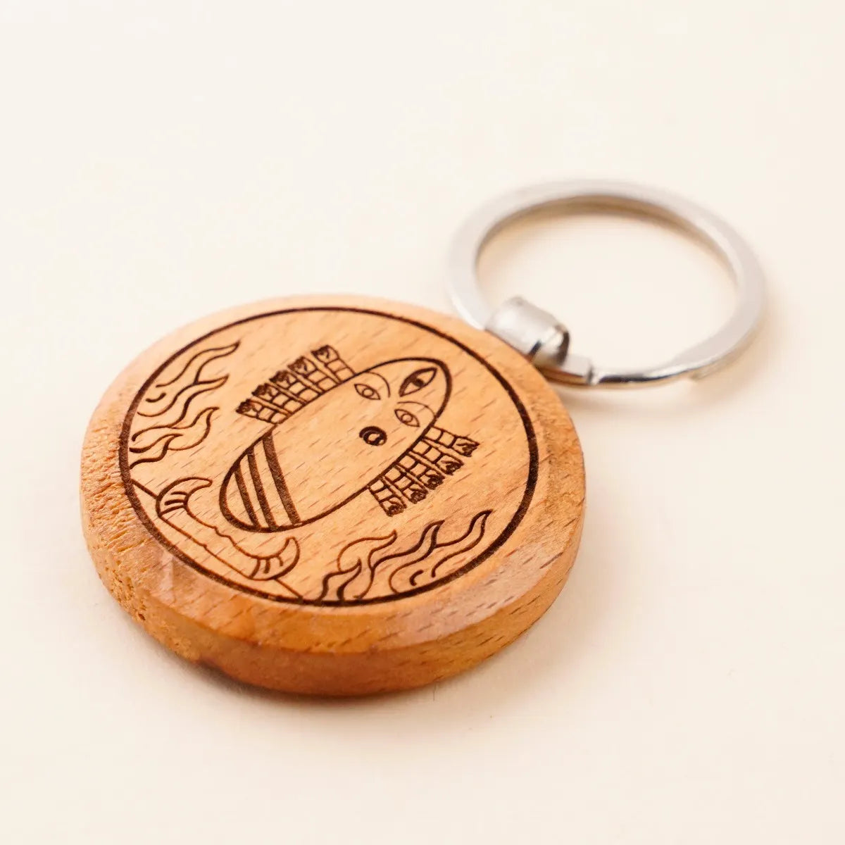 Devi Wooden Keychain - Bhairavi
