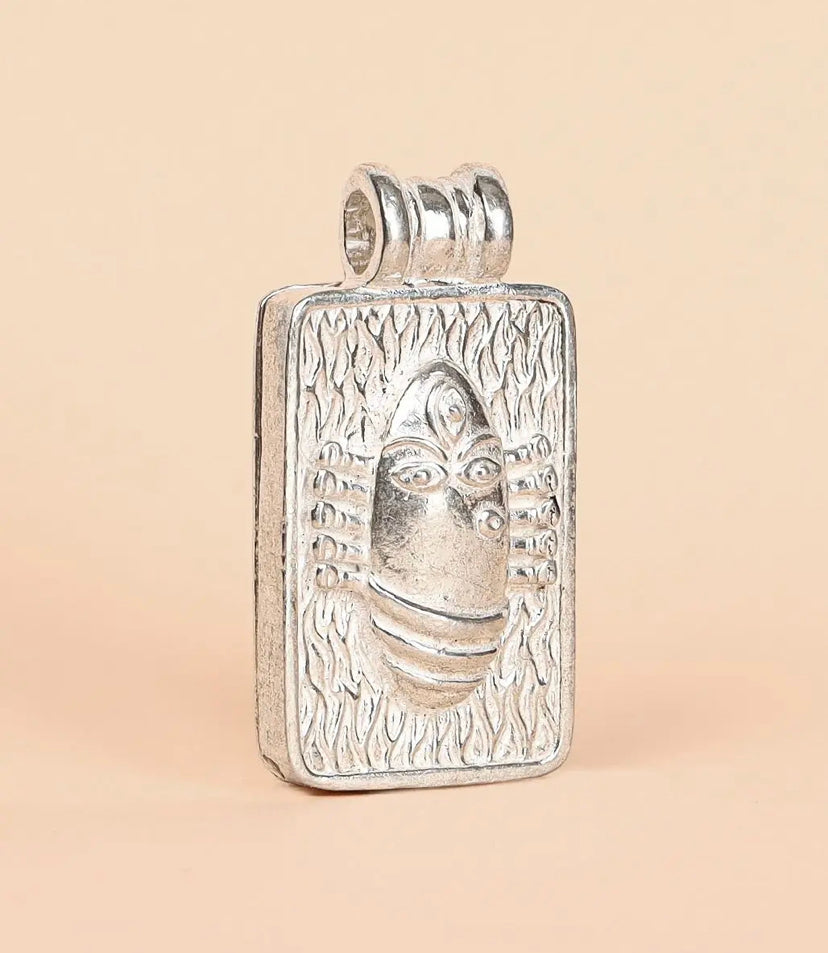 Linga Bhairavi Silver Pendant - Large