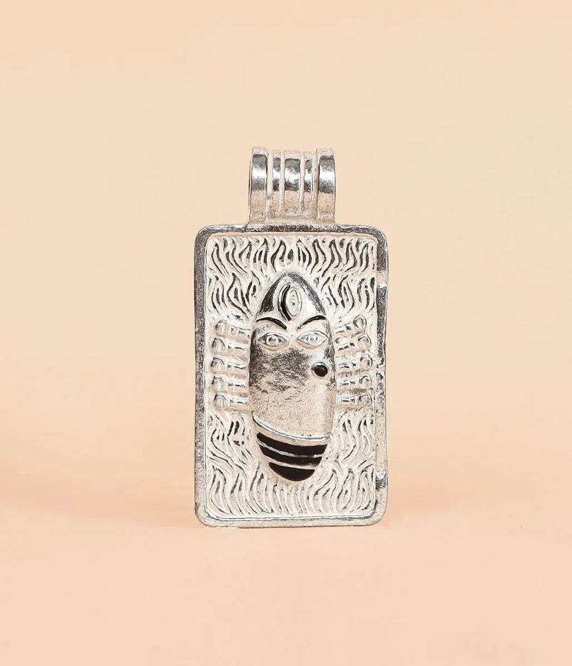 Linga Bhairavi Silver Pendant - Medium