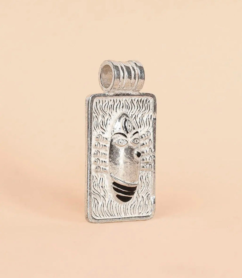 Linga Bhairavi Silver Pendant - Medium