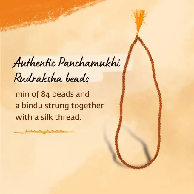 Authentic Isha Panchamukhi (five-faced) Rudraksha Mala. Your cocoon of energy (5.5 mm)