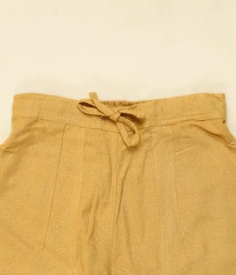 Women Khaki Knitted Drawstring Pants - Organic Cotton