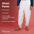 Isha’s signature. Ready to wear Unisex Dhoti Pants (White) / Panchakacham. Easy to pull on. Versatile. Comfortable for both casual and formal wear.