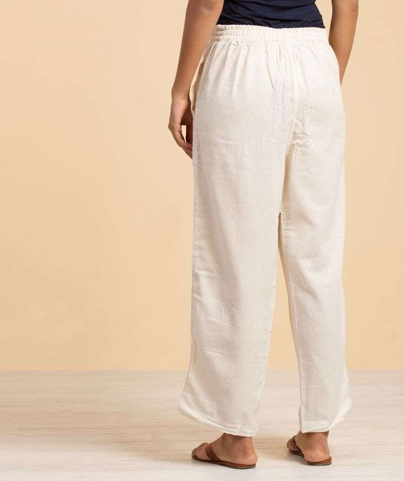 Women Undyed Organic Cotton Drawstring Pant - Off-White