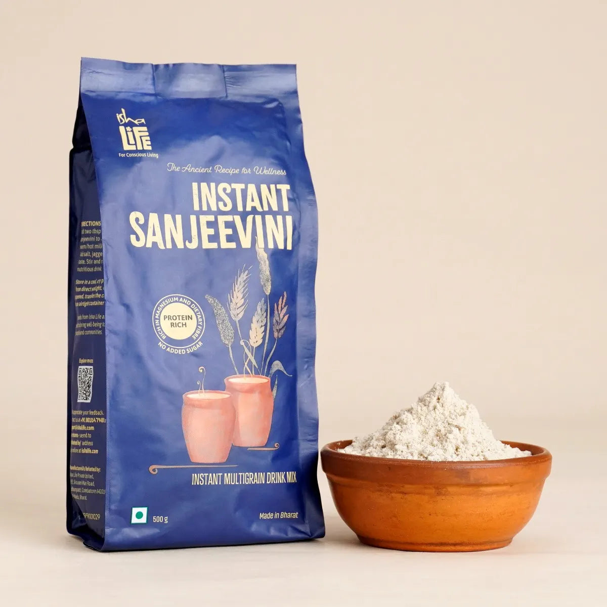 New Instant Sanjeevini Multigrain Health Drink Mix(500 gms). No Added Sugar. Traditional recipe. Contains millets, grains, legumes and spices.