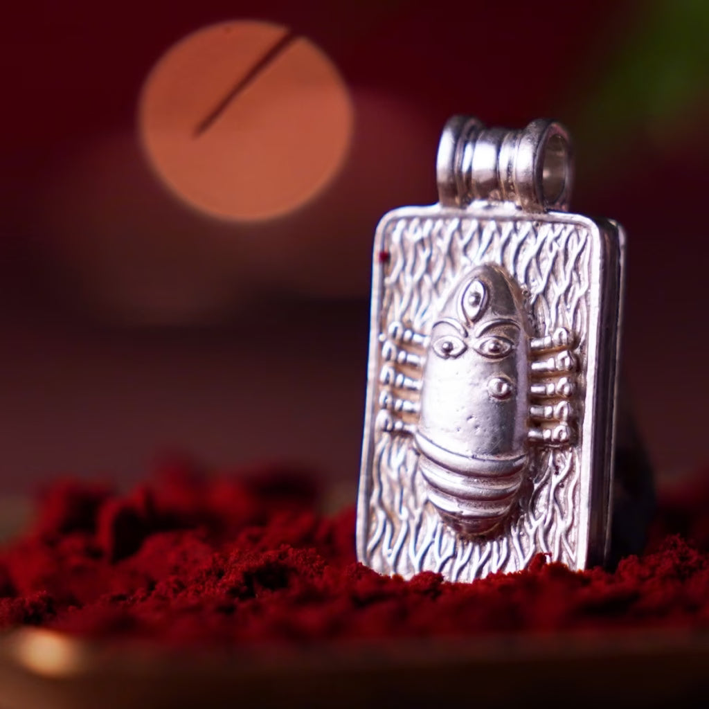 Linga Bhairavi Silver Pendant - Large