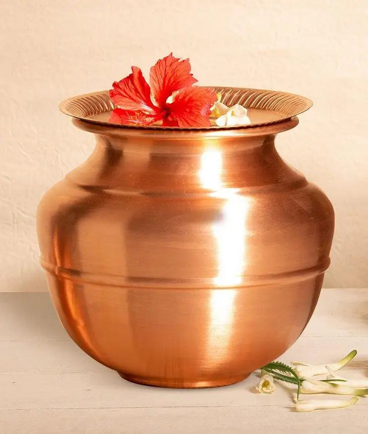 Copper Water Storage (Jeevarasam Pot), 10 Liters