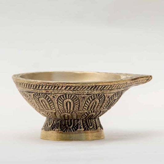 Handcrafted Antique Diya (Deepam) with Base