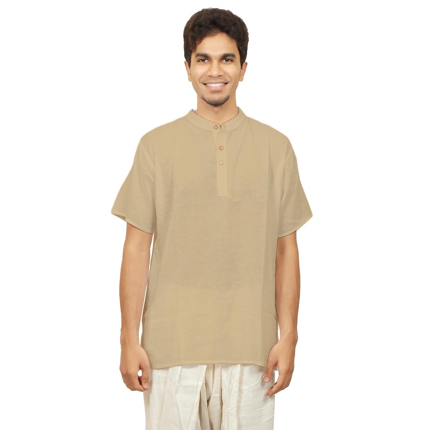 Men's Beige Hemp Kurta