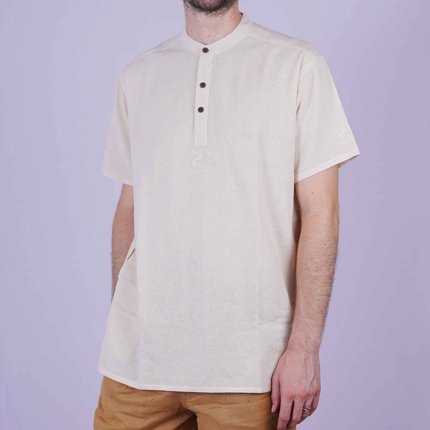 Organic Mens Aum Kurtha Undyed - Off-White