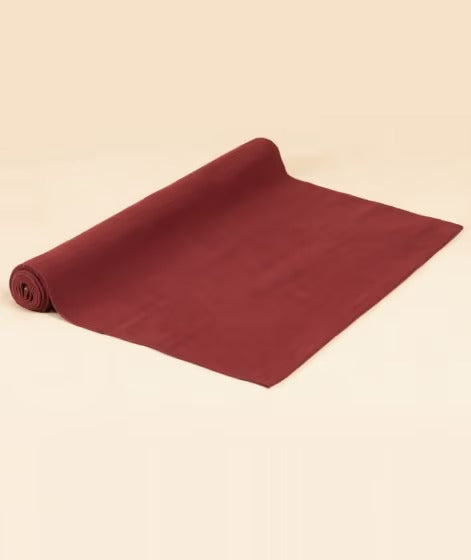 Cotton Yoga Mat (Maroon) - Rubber Coated Bottom