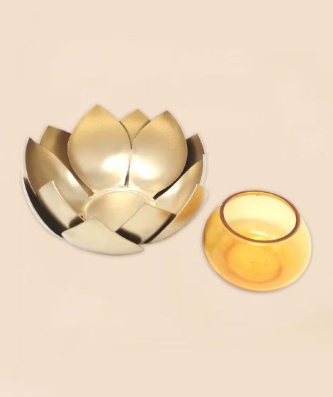 Lotus Tea Light Holder - Orange