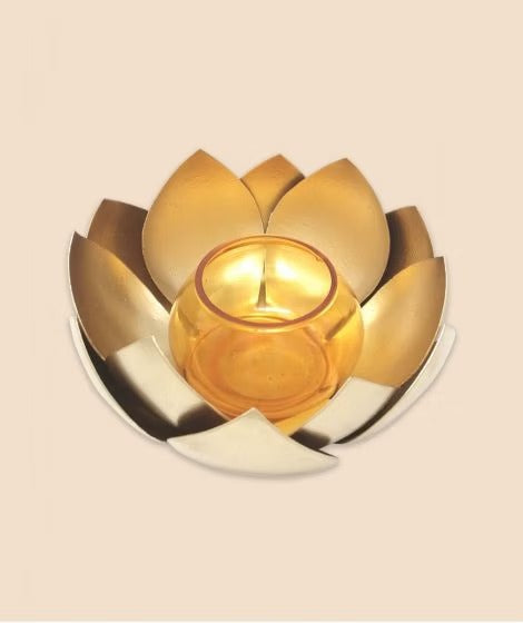 Lotus Tea Light Holder - Orange