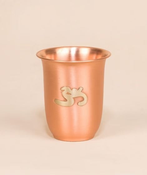 Matte Finish Copper Glass with Brass Aum, 200 ml