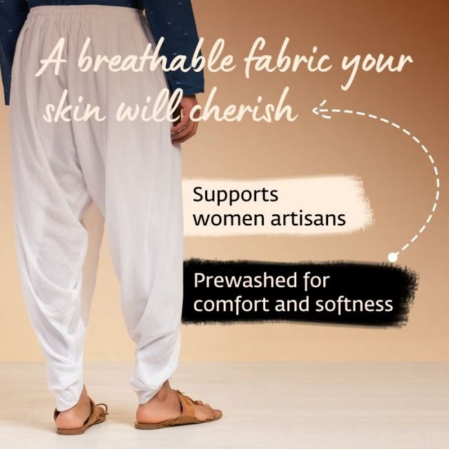 Cotton Dhoti Pant (Unisex)- White