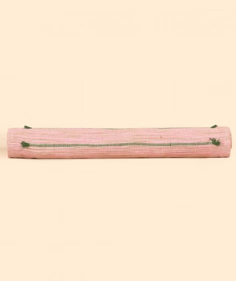 Cotton Hand Loomed Yoga Mat with back Rubberized - Pink