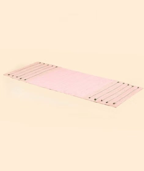 Cotton Hand Loomed Yoga Mat with back Rubberized - Pink