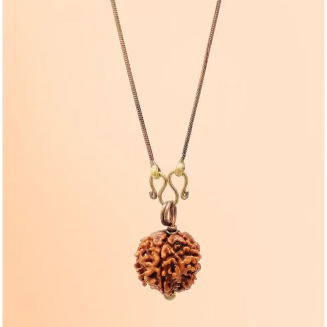 Adiyogi Rudraksha with copper chain. Panchamukhi (five faced) Rudraksha bead