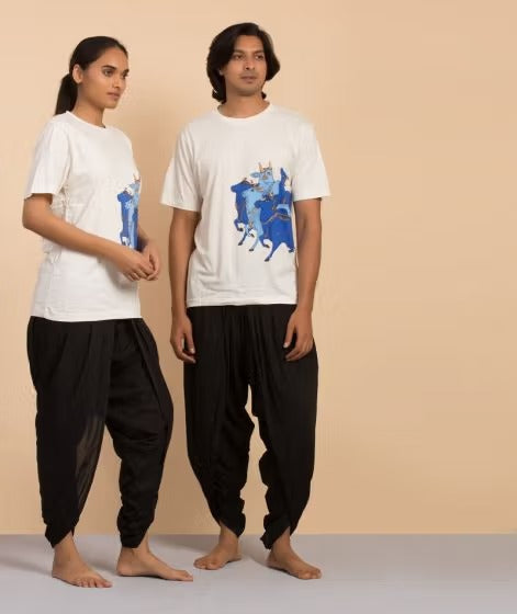 Unisex Nandi Printed Organic Cotton T-Shirt - Off White