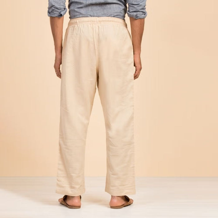 Men's Organic Cotton Drawstring Pants (Beige)