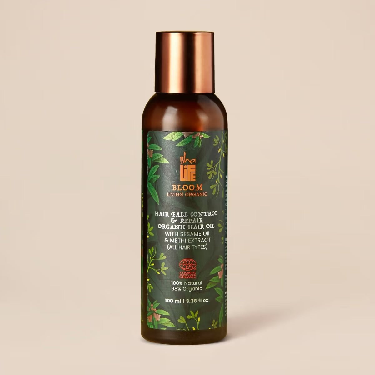 Bloom Hair Fall Control & Repair Organic Hair Oil With Sesame Oil & Methi Extract (All Hair Types) 100ml