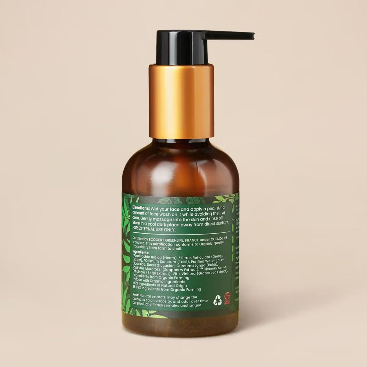 Bloom Purifying & Acne Control Organic Face Wash With Neem & Tulsi Extract (Oily Skin) - 100ml