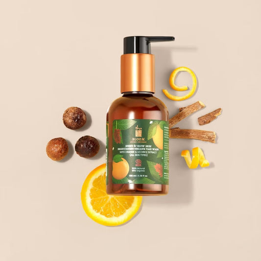 Bloom Shine & Glow skin Brightening Organic Face wash With Orange & Licorice Extract 100ml